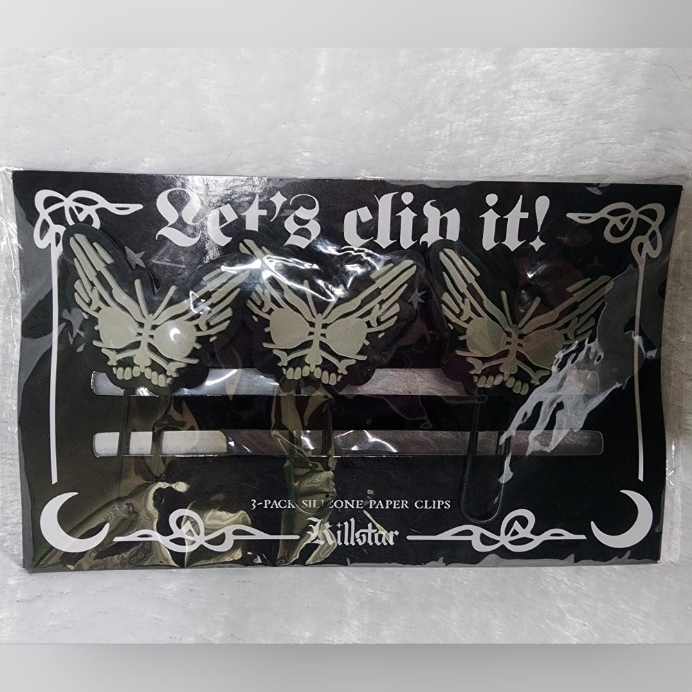 Killstar Darkspell Death Moth/Gothic Butterfly Silicone Paper Clips